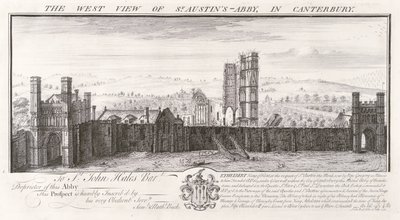 Vista Oeste de la Abadía de San Agustín, en Canterbury, de 